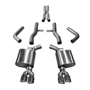 Corsa 15 17 Dodge Challenger Hellcat Dual Rear Exit Extreme Exhaust w 3.5in Polished Tips