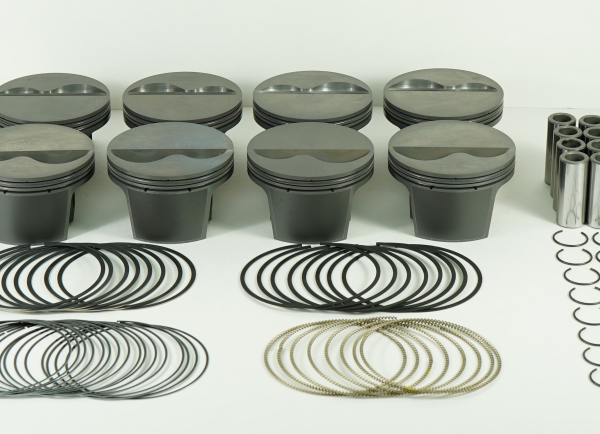 Mahle MS Piston Set Chevy 358ci 4.035in Bore 3.500in Stroke 5.7in Rod .927in Pin -4cc 10.5 CR