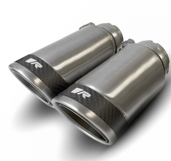 Remus Stainless Steel 84mm Angled w/Carbon Ring Tail Pipe Set (Pair)