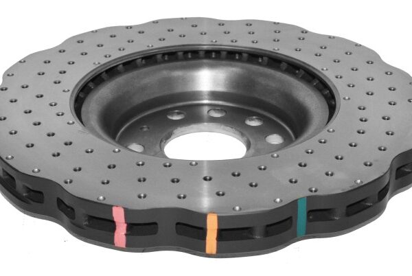 DBA 15-20 Volkswagen Golf R Front 4000 Series Cross Drilled Rotor w/Silver Hat