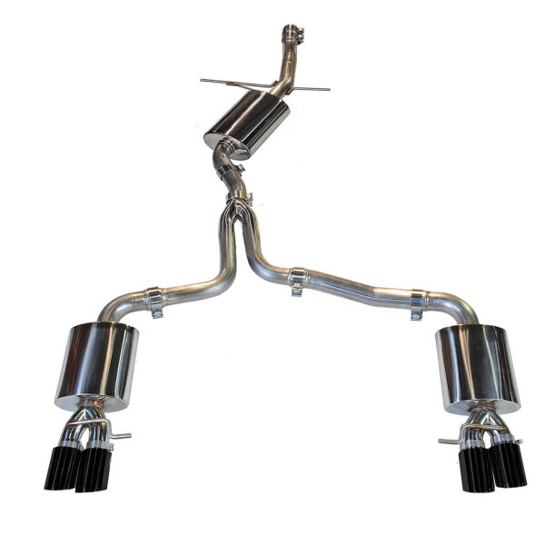 AWE Tuning Audi B8 A4 Touring Edition Exhaust - Quad Tip Diamond Black Tips - Does not fit Cabriolet