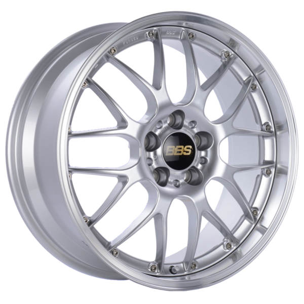 BBS RS-GT 18x8 5x120 ET35 CB72.5 Diamond Silver Center Diamond-Cut Rim Wheel - PFS/Clip Req