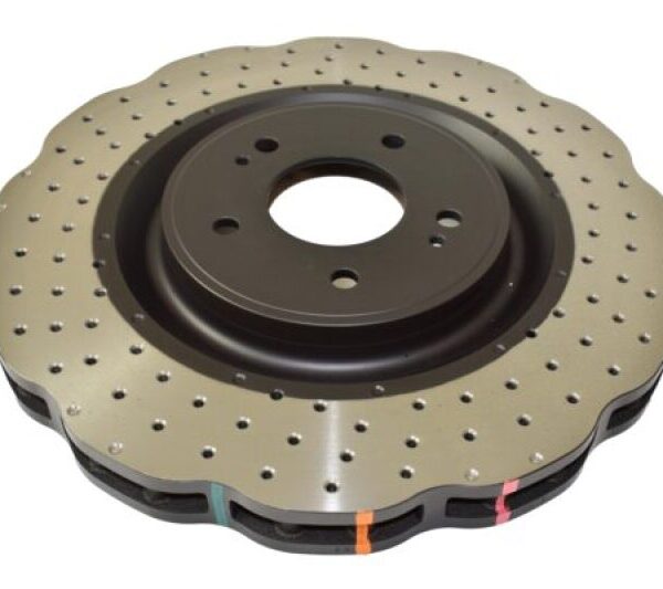 DBA 2008 Mitsubishi Lancer Evolution Front 4000 Series Drilled Wavey Rotor