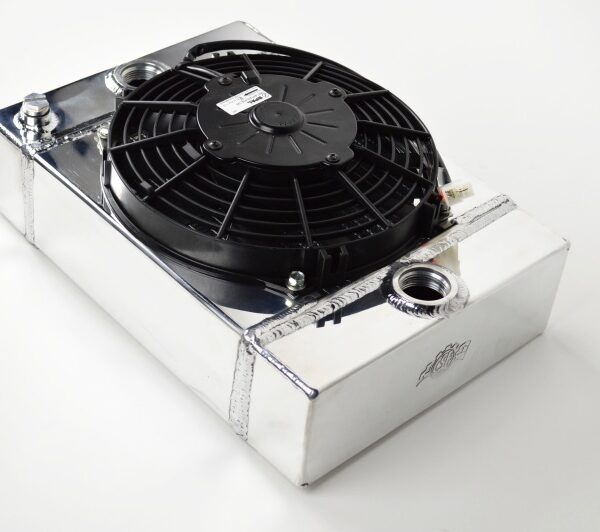 CSF Universal Drag Race / Tuck Radiator w/9in Spal Fan - 10.5in H x 10in L x 3.6in W