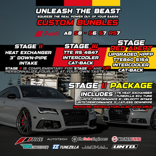 Audi A8/S8 S6/S7 RS6/RS7 4.0T EA824 - RED Package Bundle - Air Intake - Downpipe - Intercooler - Tune