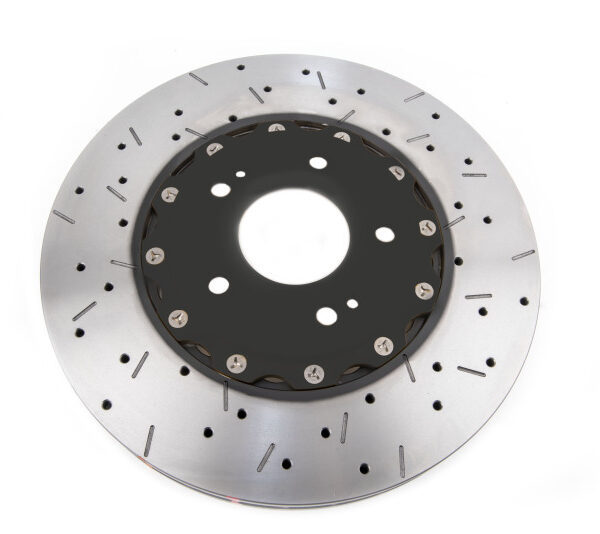 DBA 00-05 Mitsubishi Evo 5/6/7/8 / 06-08 Evo 9 Black Front Drilled & Slotted 5000 Series
