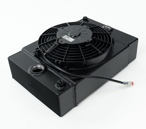 CSF Universal Drag Race / Tuck Radiator w/9in Spal Fan - 10.5in H x 10in L x 3.6in W - Black