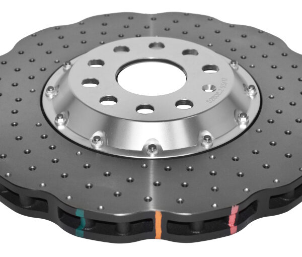 DBA 12-13 Volkswagen Golf R 2.0L Front 5000 Series Cross Drilled Rotor w/Silver Hat