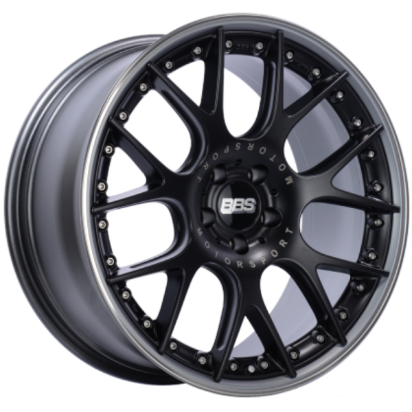 BBS CH-RII 21x9.5 5x112 ET33 Satin Black Center Platinum Lip SS Rim Prot Wheel PFS Req w/MS Etching