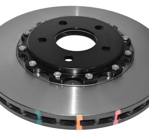 DBA 05-10 Ford Mustang GT / 11-13 V6 Front Slotted 5000 Series 2 Piece Rotor Assembled w/ Black Hat