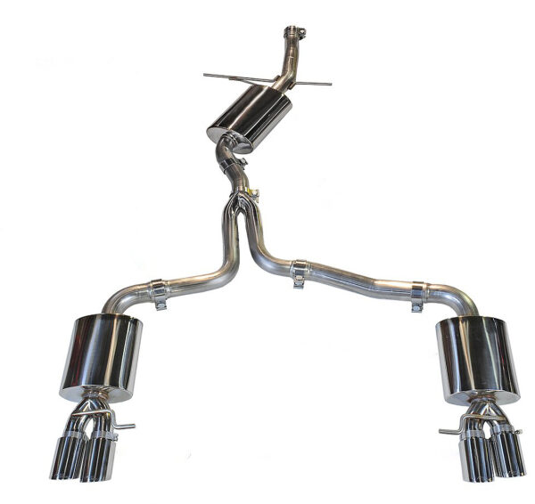 AWE Tuning Audi B8 A5 2.0T Touring Edition Exhaust - Quad Outlet Polished Silver Tips