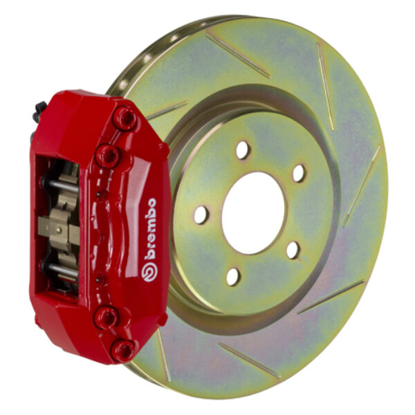Brembo 87-91 M3 (E30) Front GT BBK 4 Piston Cast 2pc 330x28 1pc Rotor Slotted Type-1-Red