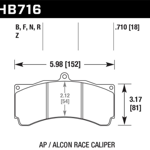Hawk AP Racing/Alcon Universal DTC-70 Race Brake Pads