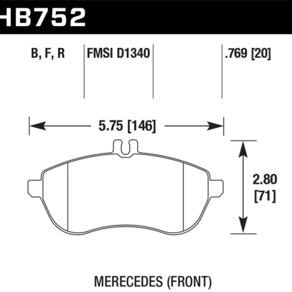 Hawk 12-15 Mercedes-Benz SLK250 / 12-15 Mercedes-Benz C250 HP+ Front Brake Pads
