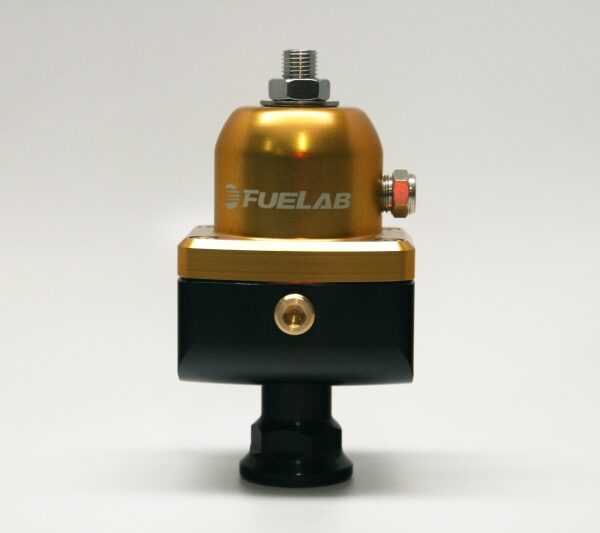 Fuelab 555 High Pressure Adjustable FPR Blocking 25-65 PSI (1) -8AN In (2) -8AN Out - Gold
