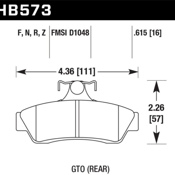 Hawk 04-06 Pontaic GTO HPS 5.0 Rear Brake Pads