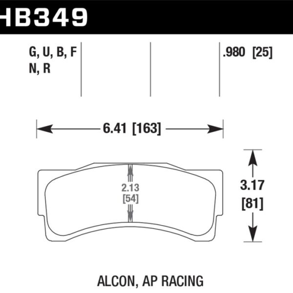 Hawk HP Plus AP Racing/Alcon 25mm Brake Pads