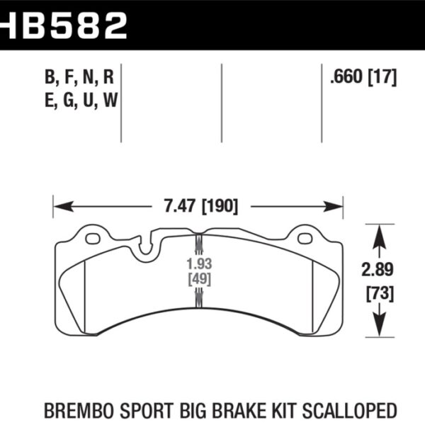 Hawk DTC-80 Brembo Scalloped 17mm Race Brake Pads