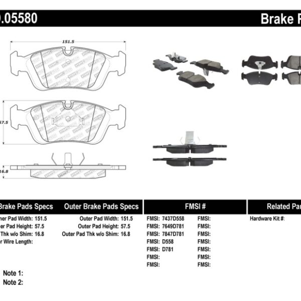 StopTech 96-02 BMW Z3 / 03-08 Z4 / 97-00 323 / 10/90-99 325/328 (E30/E36) Front Brake Pads