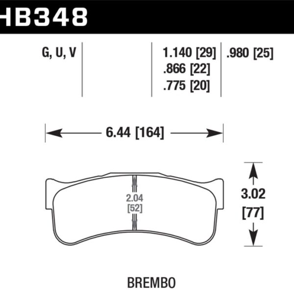 Hawk DTC-80 Brembo 25mm Race Brake Pads