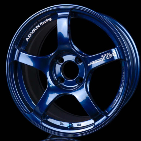 Advan TC4 16x8 +38 4-100 Indigo Blue & Ring Wheel (MOQ 20)