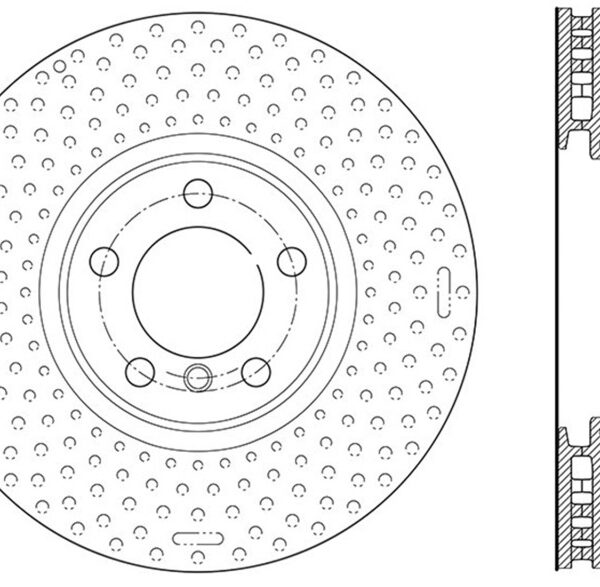 StopTech 12-15 BMW 335i Drilled Right Front Rotor