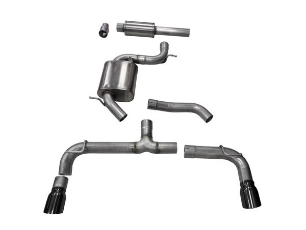 Corsa 14-16 Volkswagen GTI Mk7 Black Sport 3.0in Cat-Back Dual Rear Exit with Single Pro-Series Tips