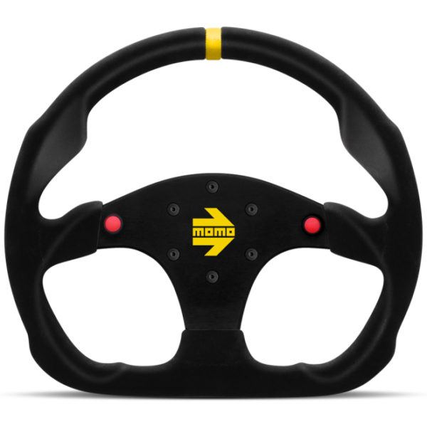 Momo MOD30 Buttons Steering Wheel 320 mm -  Black Suede/Black Spokes/1 Stripe