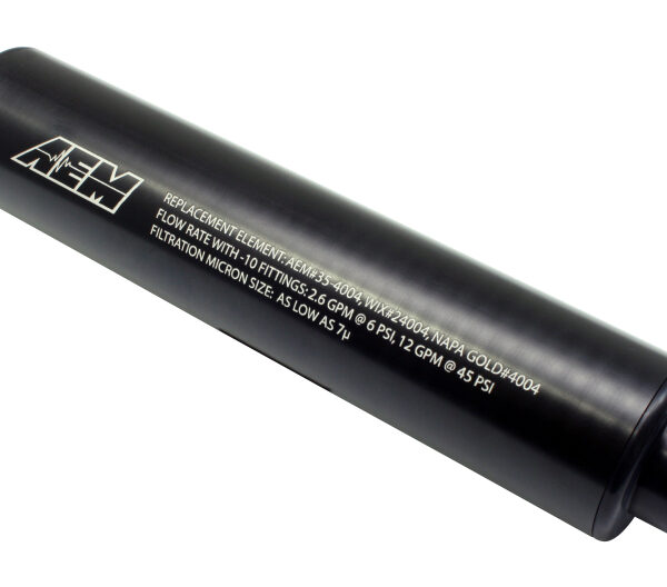 AEM Universal High Flow -10 AN Inline Black Fuel Filter