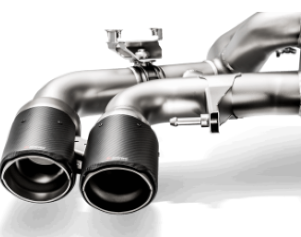 Akrapovic 18+ BMW M5 (F90) Evolution Tail Pipe Set (Carbon) w/ Red/White Akrapovic Logo