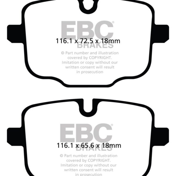 EBC 2021+ BMW M3/M4 3.0TT (G80/G82/G83 w/Cast Iron Rotors) Redstuff Rear Brake Pads