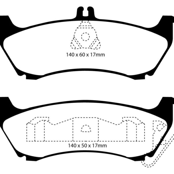 EBC 99-02 Mercedes-Benz M-Class (ML) ML320 3.2 Redstuff Rear Brake Pads