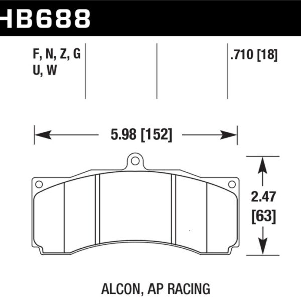 Hawk AP Racing/Alcon ER-1 Brake Pads