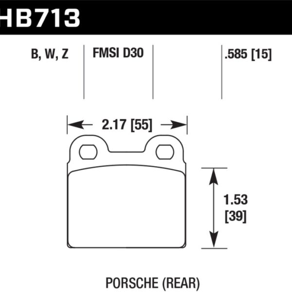 Hawk 65-69 Porsche 911/912 DTC-30 Race Rear Brake Pads