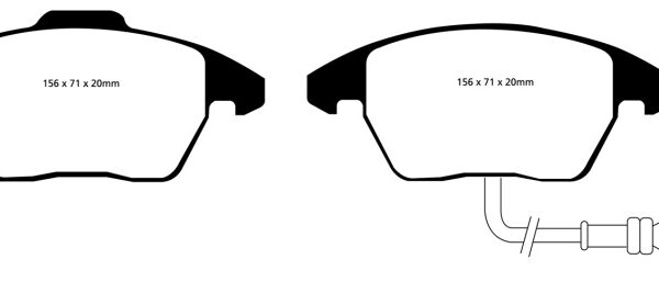 EBC 06-13 Audi A3 2.0 Turbo (Girling rear caliper) Redstuff Front Brake Pads