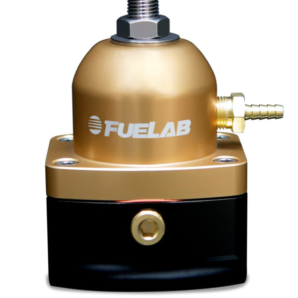 Fuelab 515 EFI Adjustable FPR Large Seat 25-90 PSI (2) -10AN In (1) -6AN Return - Gold