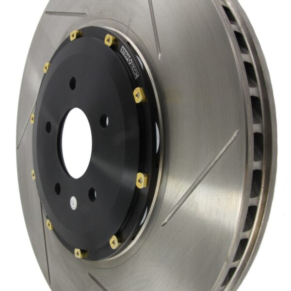 StopTech 12-15 BMW 335i Front Left Slotted AeroRotor w/ Black Hat