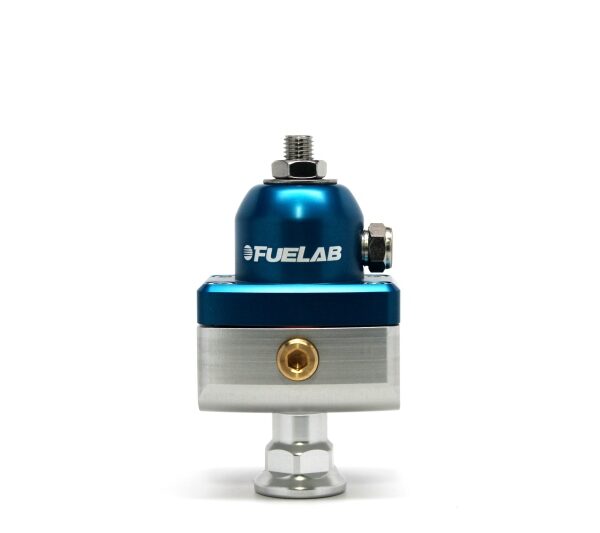 Fuelab 575 High Pressure Adjustable Mini FPR Blocking 25-65 PSI (1) -6AN In (2) -6AN Out - Blue