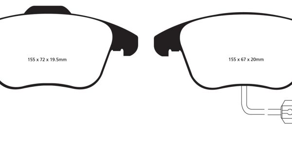 EBC 10+ Audi A5 2.0 Turbo Redstuff Front Brake Pads