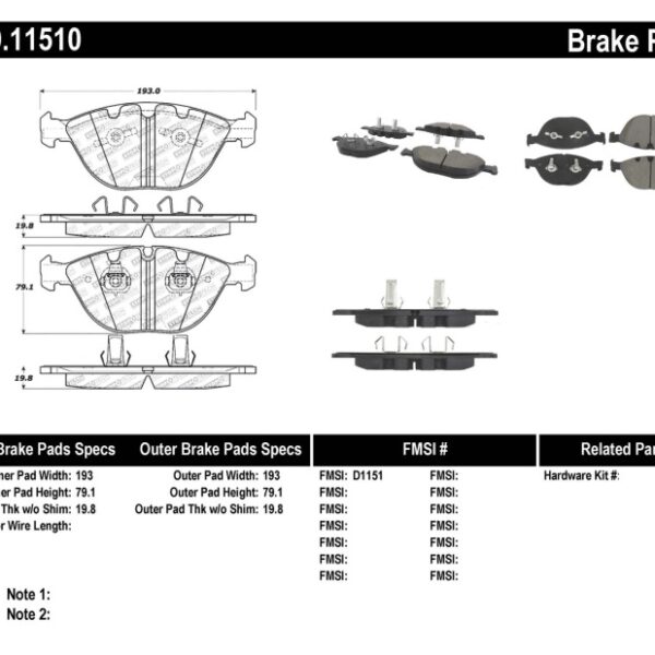 StopTech Performance 06-09 BMW M5 E60 / 07-09 M6 E63/E63 Front Brake Pads