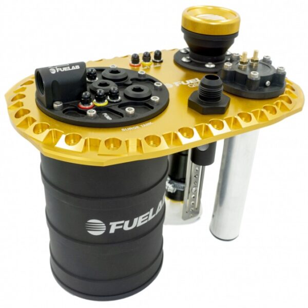 Fuelab Quick Service Surge Tank w/49614 Lift Pump & Twin Screw 600LPH Brushless Pump - Gold