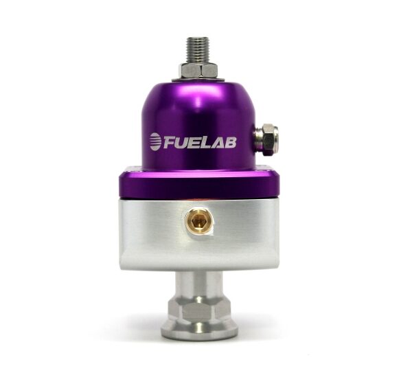 Fuelab 555 High Pressure Adjustable FPR Blocking 25-65 PSI (1) -8AN In (2) -8AN Out - Purple