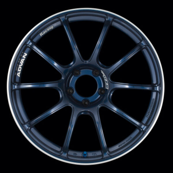 Advan RZII 17x7.5 +38 4-100 Racing Indigo Blue Wheel