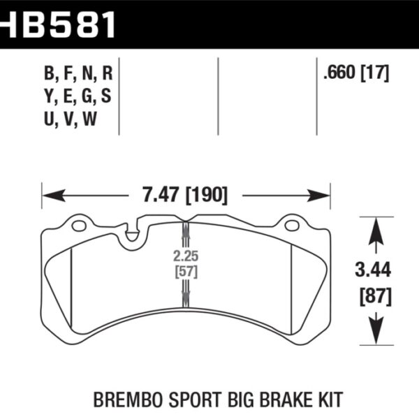 Hawk DTC-80 Brembo 17mm Race Brake Pads