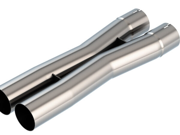 Borla 2.5in Universal X-Pipe 3.21in Inlet Centerline 3.45in Outlet Centerline 27.63in OAL