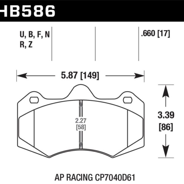Hawk 2014 McClaren MP4-12C (Spider) DTC-60 Rear Race Brake Pads
