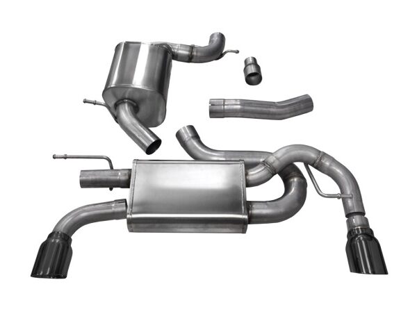 Corsa 10-14 Volkswagen GTI Mk6 Black Touring 3.0in Cat-Back Dual Rear Exit Polished Pro-Series Tips