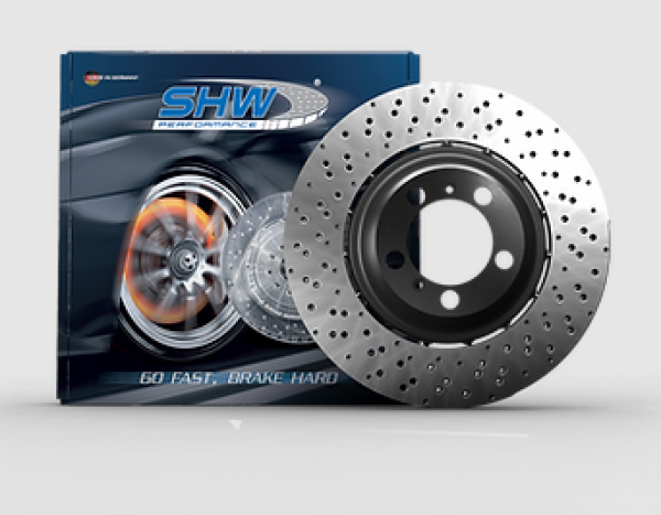 SHW 06-08 BMW Z4 3.2L Left Rear Cross-Drilled Lightweight Brake Rotor (34212282303)