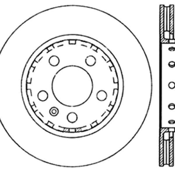 StopTech 03-05 VW Golf GTi (vented rear discs) Drilled Right Rear Rotor