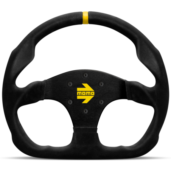 Momo MOD30 Steering Wheel 320 mm -  Black Suede/Black Spokes/1 Stripe